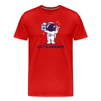 Cadeau musical de l’astronaute de groove - T-shirt bio Premium Homme - rouge - Devant - Damien (186cm)