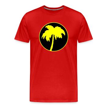 Palme - Männer Premium Bio T-Shirt - Rot - Vorne - Damien (186cm)