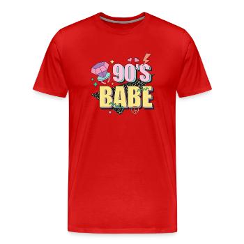 90 ́s Babe - T-shirt bio Premium Homme - rouge - Devant - Damien (186cm)