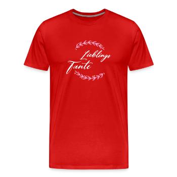 Lieblingstante - Männer Premium Bio T-Shirt - Rot - Vorne - Damien (186cm)