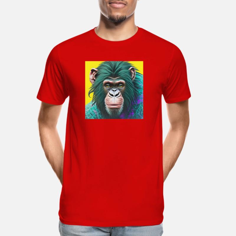 Neon Ape: Synthwave Evolution Men's Premium Organic T-Shirt