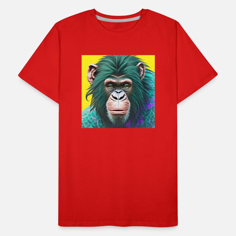 Neon Ape: Synthwave Evolution Men's Premium Organic T-Shirt