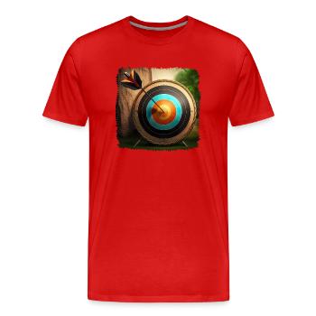 Bogenschießen erfordert hohe Präzision - Männer Premium Bio T-Shirt - Rot - Vorne - Damien (186cm)