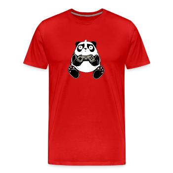 The sad little panda - Men's Premium Organic T-Shirt - red - Front - Damien (186cm)