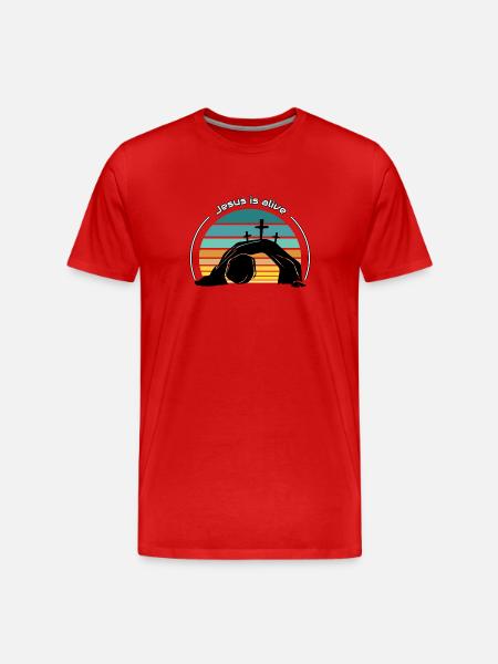 Jesus is alive - Men's Premium Organic T-Shirt - red