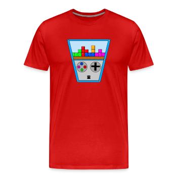 Retro Konsole - Männer Premium Bio T-Shirt - Rot - Vorne - Damien (186cm)