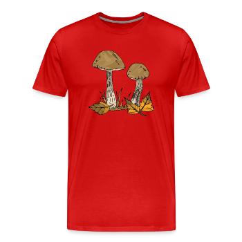 Pilze - Männer Premium Bio T-Shirt - Rot - Vorne - Damien (186cm)