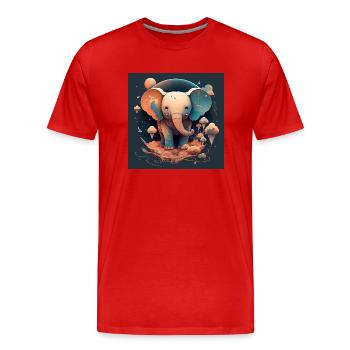 Fantaisie d’éléphant mignon - T-shirt bio Premium Homme - rouge - Devant - Damien (186cm)