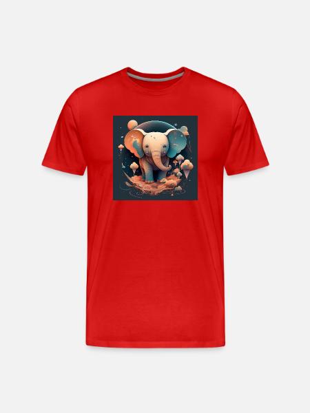 Cute Elephant Fantasy - Men's Premium Organic T-Shirt - red
