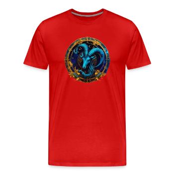 Capricorn - Men's Premium Organic T-Shirt - red - Front - Damien (186cm)