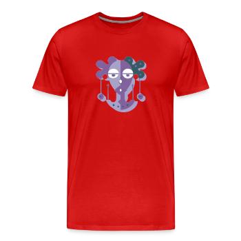 Lisa la femme violette - T-shirt bio Premium Homme - rouge - Devant - Damien (186cm)