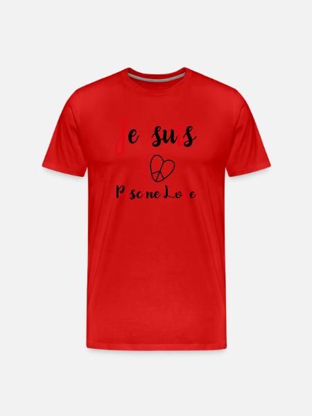 peace and love - T-shirt bio Premium Homme - rouge