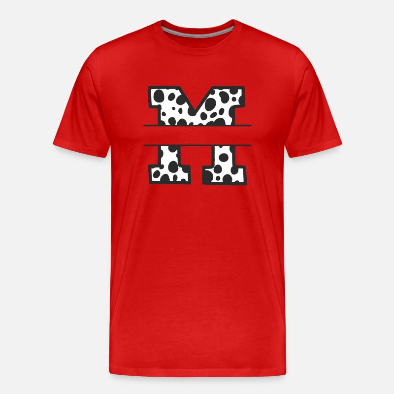 Buchstabe M Benutzerdefiniertes Kuhmuster - Männer Premium Bio T-Shirt - Rot