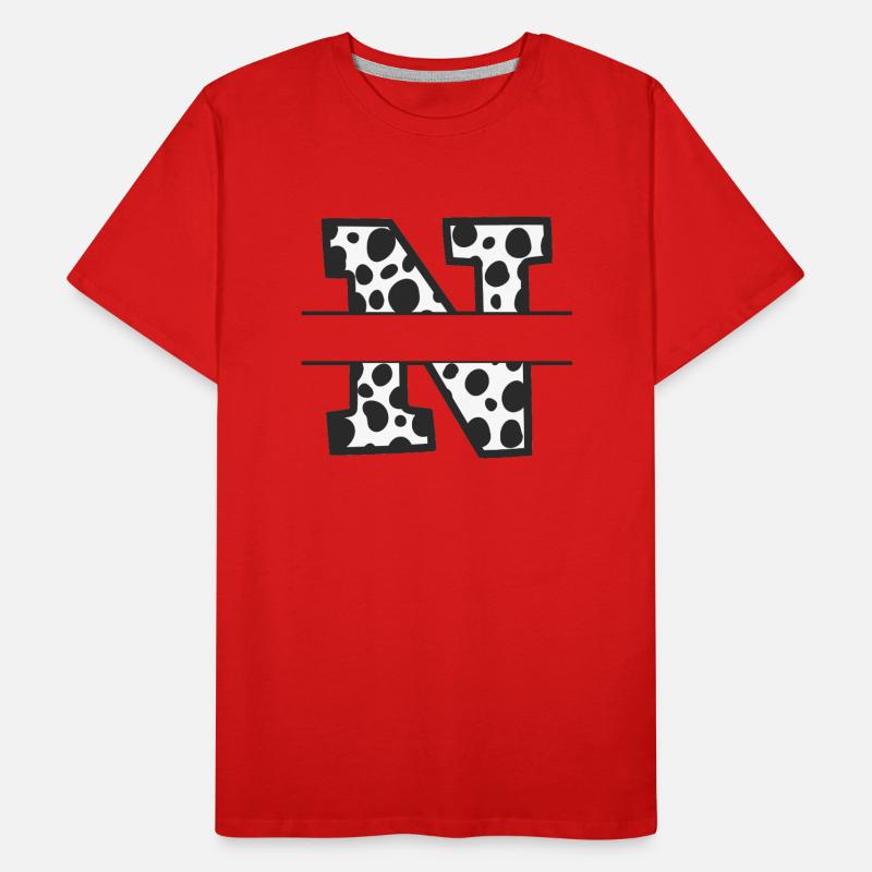 letter n custom cow pattern Men's Premium Organic T-Shirt