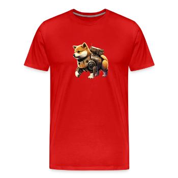 Shiba Inu style mecha too cute, illustration ja - Men's Premium Organic T-Shirt - red - Front - Damien (186cm)