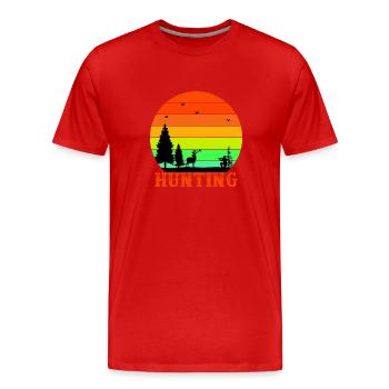 Hunting - Men's Premium Organic T-Shirt - red - Front - Damien (186cm)