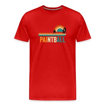 Paintball Retro Vintage - T-shirt bio Premium Homme - rouge - Devant - Damien (186cm)