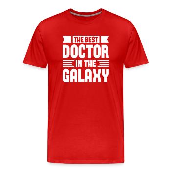 Le meilleur médecin de la galaxie - T-shirt bio Premium Homme - rouge - Devant - Damien (186cm)