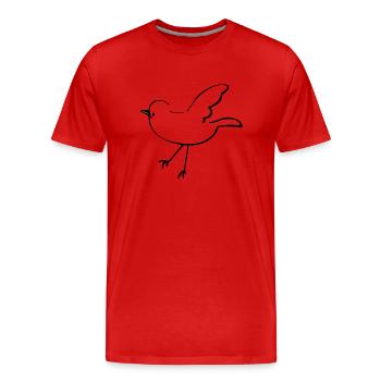 oiseau animal volant dessin animé - T-shirt bio Premium Homme - rouge - Devant - Damien (186cm)