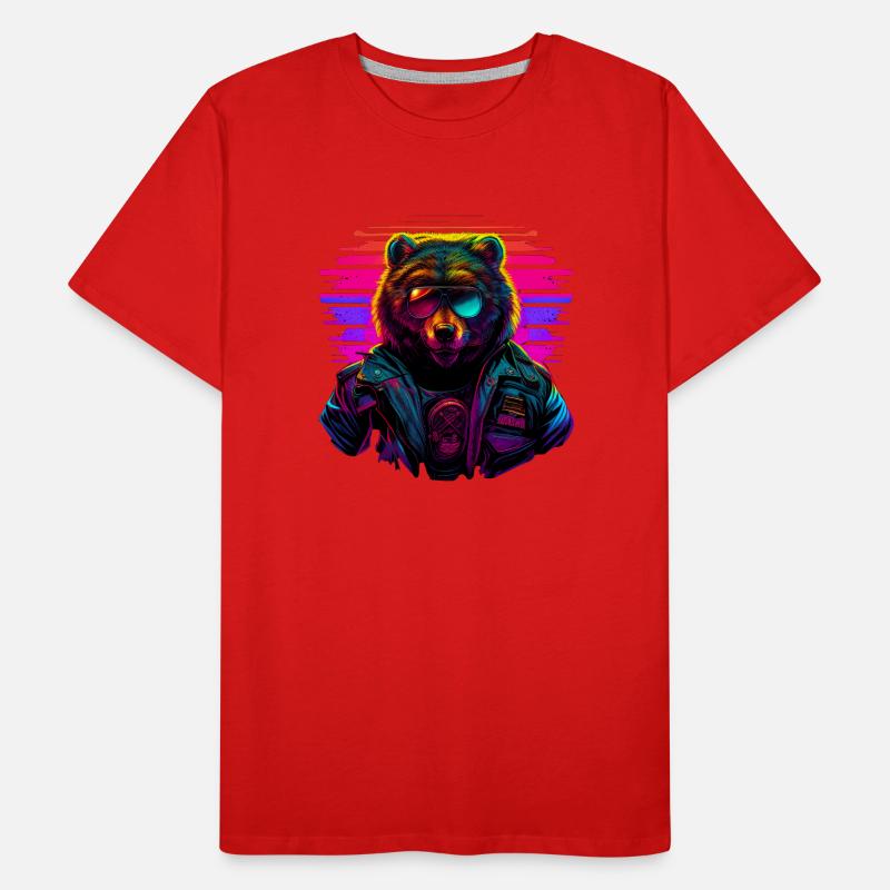 Retro Emblems - Animal - Pilot Bear Männer Premium Bio T-Shirt