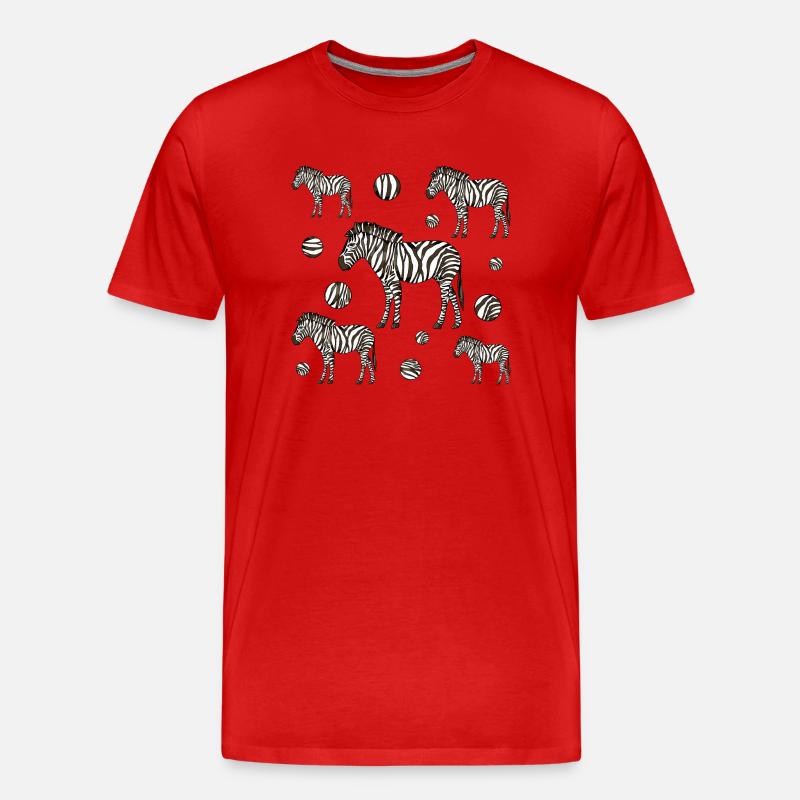 Zebras - Männer Premium Bio T-Shirt - Rot
