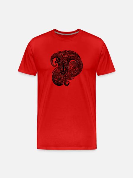 Tyylikäs Kauris vintage Tribal tatuointi - Miesten premium luomu-t-paita - punainen