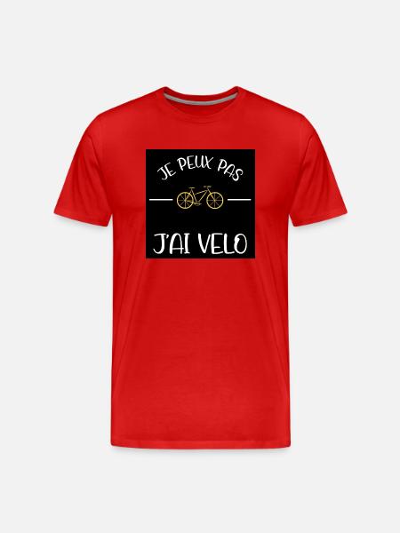 J'peux pas, j'ai vélo. - T-shirt bio Premium Homme - rouge