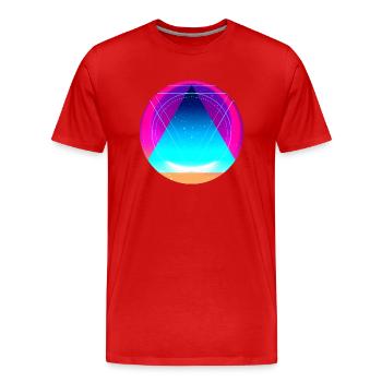 Universum - Männer Premium Bio T-Shirt - Rot - Vorne - Damien (186cm)