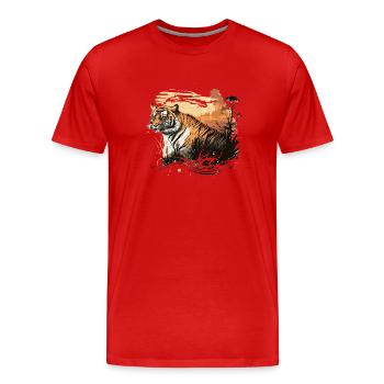 Le tigre - T-shirt bio Premium Homme - rouge - Devant - Damien (186cm)