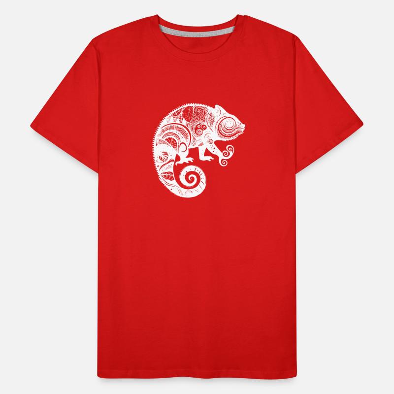 Chameleon with boho Aztec patterns Men's Premium Organic T-Shirt