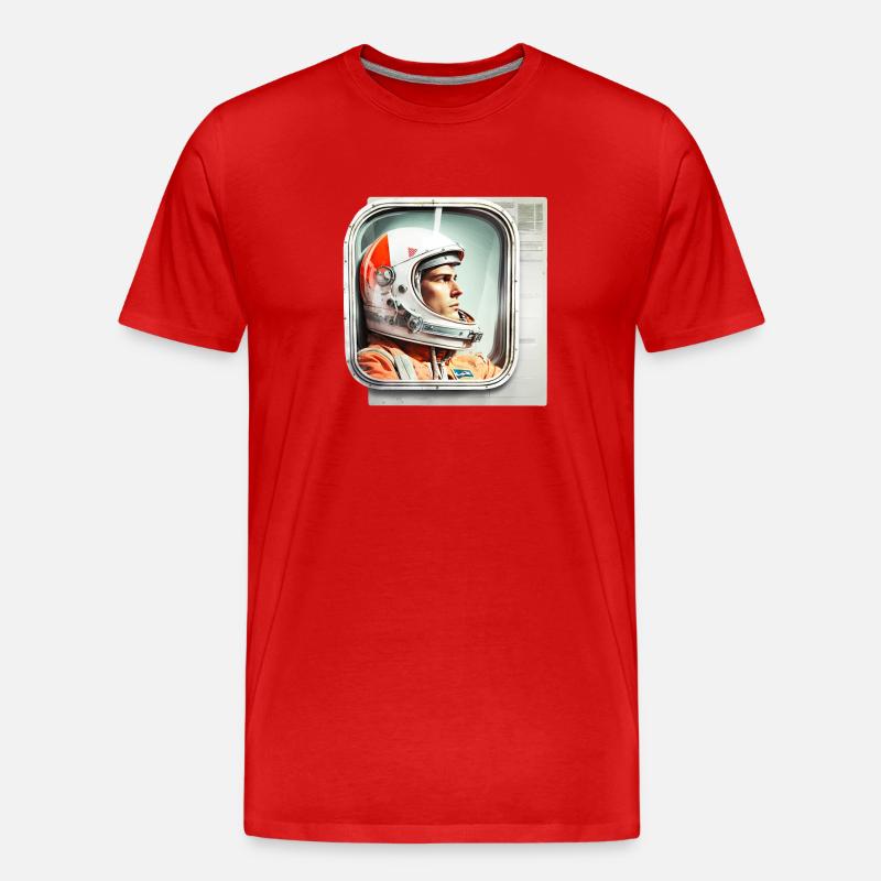 Retro Flash No42 - Männer Premium Bio T-Shirt - Rot