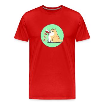 Couko le chat coquin - T-shirt bio Premium Homme - rouge - Devant - Damien (186cm)