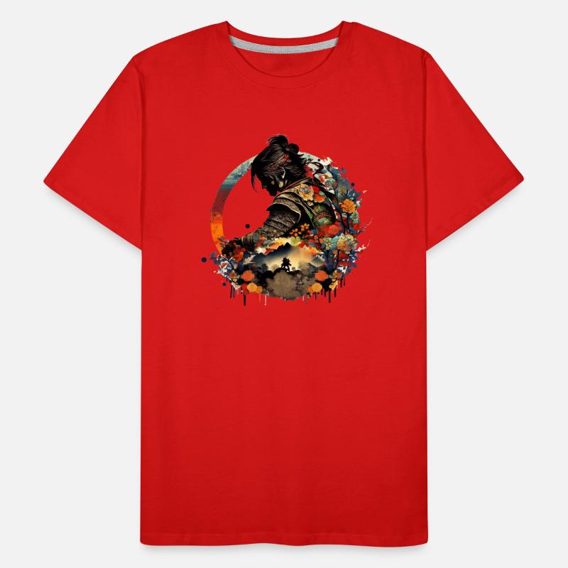 Samouraï rêvant de maison / graphique esthétique cool T-shirt bio Premium Homme