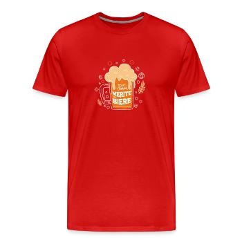 Tout travail mérite sa bière - T-shirt bio Premium Homme - rouge - Devant - Damien (186cm)