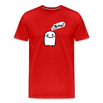 Cute Ghost - Men's Premium Organic T-Shirt - red - Front - Damien (186cm)