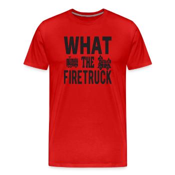 Qu’est-ce que le camion de pompiers - T-shirt bio Premium Homme - rouge - Devant - Damien (186cm)