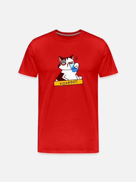 Tchin le chat - T-shirt bio Premium Homme - rouge