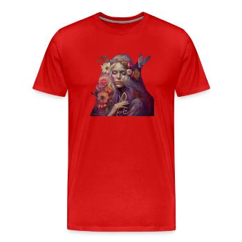 Emma La lutine - T-shirt bio Premium Homme - rouge - Devant - Damien (186cm)