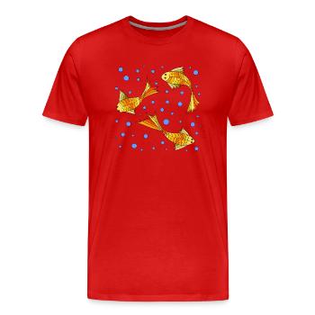 Poissons - T-shirt bio Premium Homme - rouge - Devant - Damien (186cm)