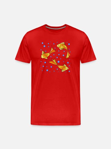 Fische - Männer Premium Bio T-Shirt - Rot