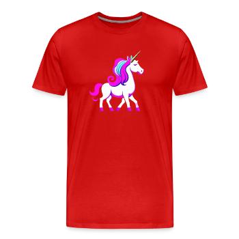 Licorne - T-shirt bio Premium Homme - rouge - Devant - Damien (186cm)