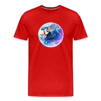 Welt - Männer Premium Bio T-Shirt - Rot - Vorne - Damien (186cm)