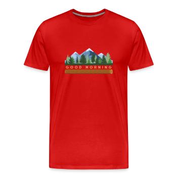 GUTEN MORGEN - Männer Premium Bio T-Shirt - Rot - Vorne - Damien (186cm)