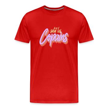 Hi Buddies - Men's Premium Organic T-Shirt - red - Front - Damien (186cm)