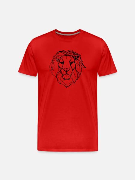 Sketch Lion's Head Gift - Men's Premium Organic T-Shirt - red