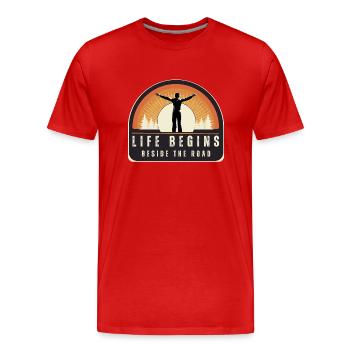 Mountain Sports Hiking Adventure Nature. Funny sayings - Men's Premium Organic T-Shirt - red - Front - Damien (186cm)