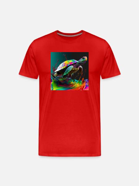 Farbige Schildkröte, einzigartiges Design - Männer Premium Bio T-Shirt - Rot