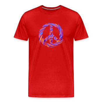 Peace Sign - Men's Premium Organic T-Shirt - red - Front - Damien (186cm)
