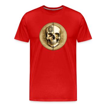 Un crâne d’un genre particulier - T-shirt bio Premium Homme - rouge - Devant - Damien (186cm)