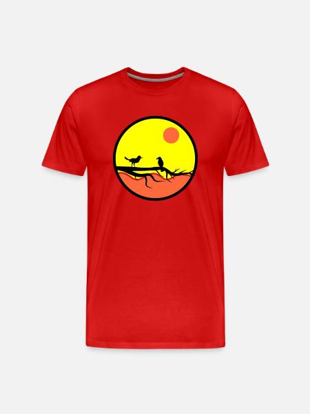 birds - Männer Premium Bio T-Shirt - Rot